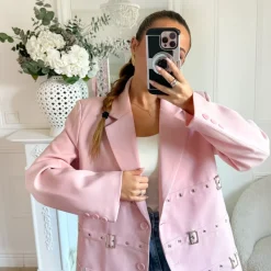 BLAZER OVERSIZE BOUCLES PINK