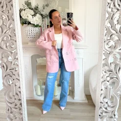 BLAZER OVERSIZE BOUCLES PINK