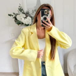 BLAZER OVERSIZE JAUNE STRASS