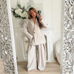 BLAZER OVERSIZE TAUPE CHINÉ ** PREMIUM