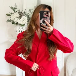 BLAZER ROUGE À NOUER MURIEL