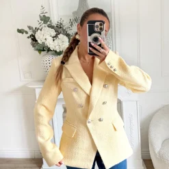 BLAZER TWEED JAUNE INSPIRATION