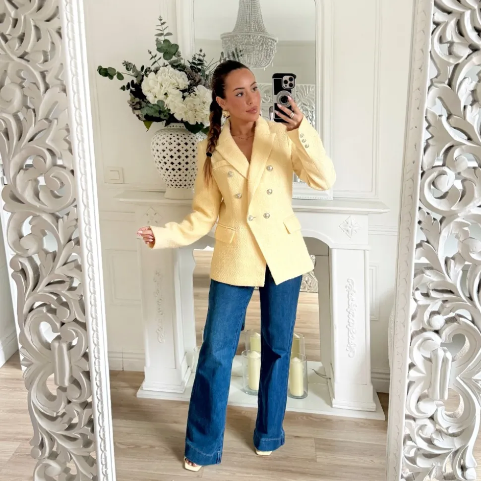 BLAZER TWEED JAUNE INSPIRATION