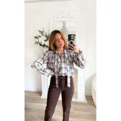 BLOUSE À CARREAUX CHOCO LILOU