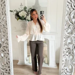 BLOUSE BEIGE DENTELLE
