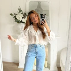 BLOUSE BLANCHE VOLANTS OPHÉLIE