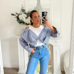 BLOUSE EFFET CHEMISE TOP