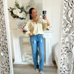 BLOUSE JAUNE BRODERIE