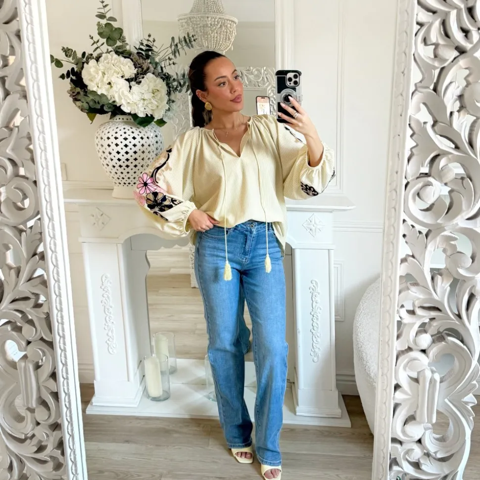 BLOUSE JAUNE BRODERIE