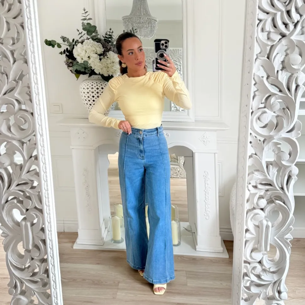 BODY JAUNE EPAULETTES DRAPÉES