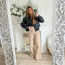 BOMBERS BLACK CUIR GRAINÉ LYSANDRE