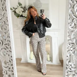 BOMBERS BLACK CUIR GRAINÉ LYSANDRE