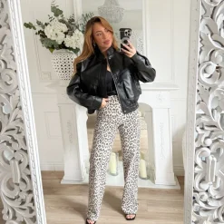 BOMBERS BLACK CUIR GRAINÉ LYSANDRE