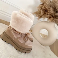 BOOTS FOURRÉES NUDE