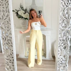 BUSTIER BLANC LYCRA BIJOU DORÉ