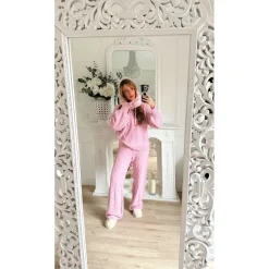 CAGOULE RAYURES ROSE CRÊME