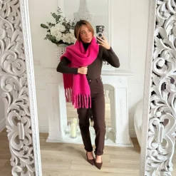 ÉCHARPE EN LAINE FUSHIA