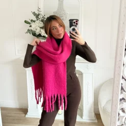 ÉCHARPE EN LAINE FUSHIA