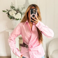 CHEMISE ASYMETRIQUE CEINTURE PINK