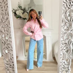 CHEMISE ASYMETRIQUE CEINTURE PINK