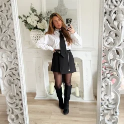 CHEMISE BLANCHE CRAVATE BLACK