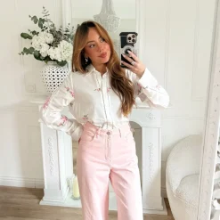 CHEMISE BLANCHE FLEURIE PÉNÉLOPE