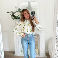 CHEMISE BLANCHE MOTIFS CITRONS