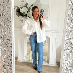 CHEMISE BLANCHE OVERSIZE SOHO LÉOPARD