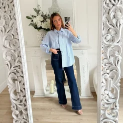 CHEMISE BLEUE RAYURES AVEC CRAVATE ADÉLE