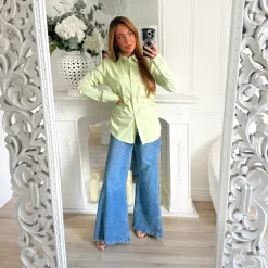 CHEMISE CINTRÉE PISTACHE