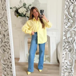 CHEMISE JAUNE PERLES