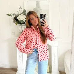 CHEMISE PINK COEURS ROUGES