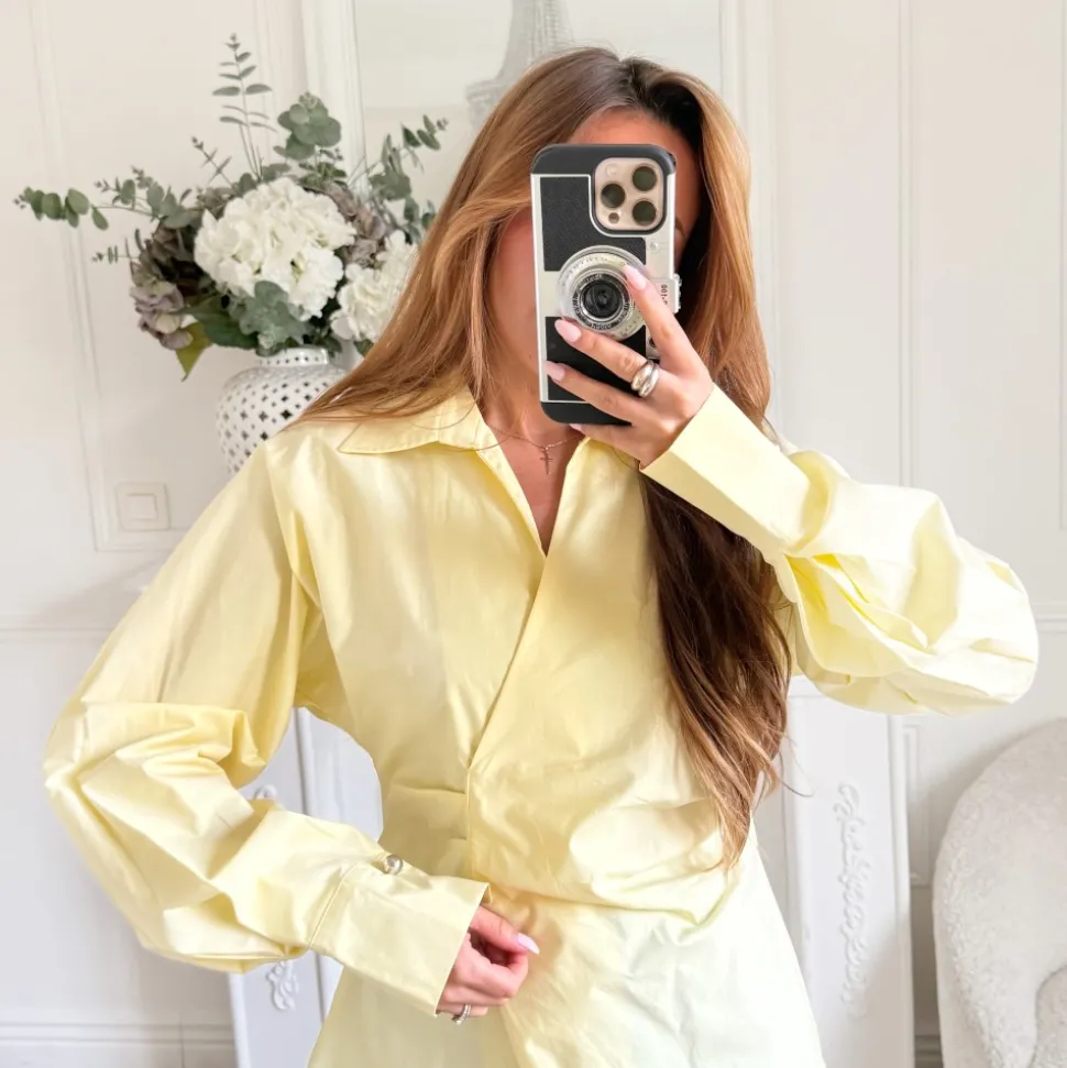 CHEMISE PORTEFEUILLE ULTRA CINTRÉE JAUNE