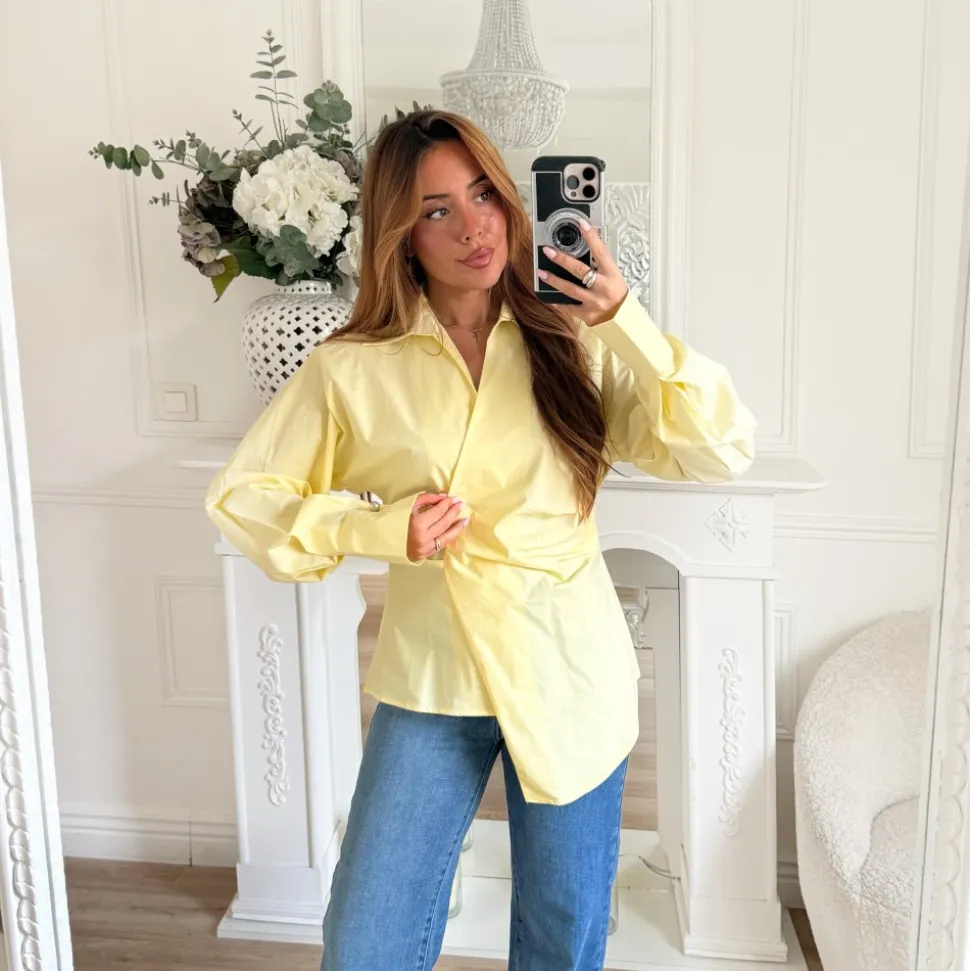 CHEMISE PORTEFEUILLE ULTRA CINTRÉE JAUNE