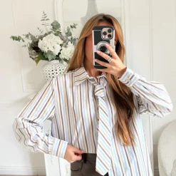 CHEMISE RAYURES AVEC CRAVATE