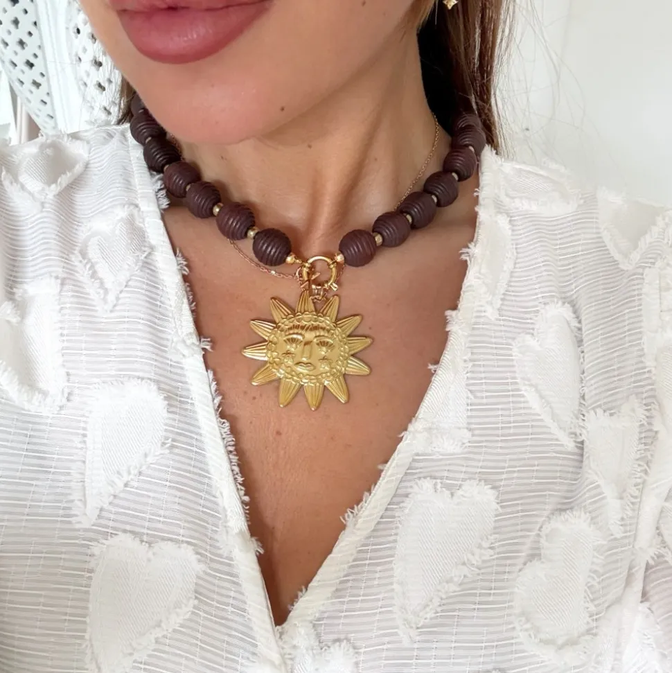COLLIER BOIS SOLEIL OR