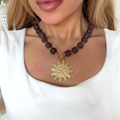 COLLIER BOIS SOLEIL OR