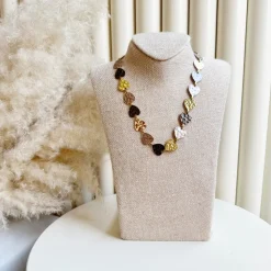 COLLIER COEURS ARGENT ET OR