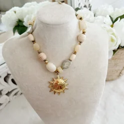 COLLIER PERLES SOLEIL CRÊME