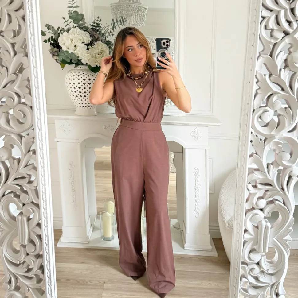 COMBINAISON CHOCO EN LIN BIJOUX