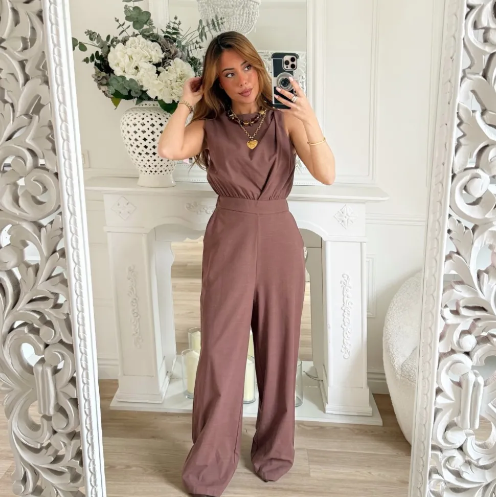 COMBINAISON CHOCO EN LIN BIJOUX