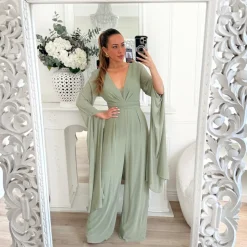 COMBINAISON VERT SAUGE MANCHES CAPE