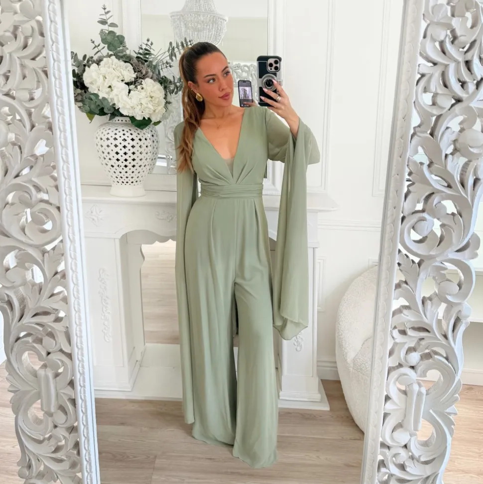 COMBINAISON VERT SAUGE MANCHES CAPE