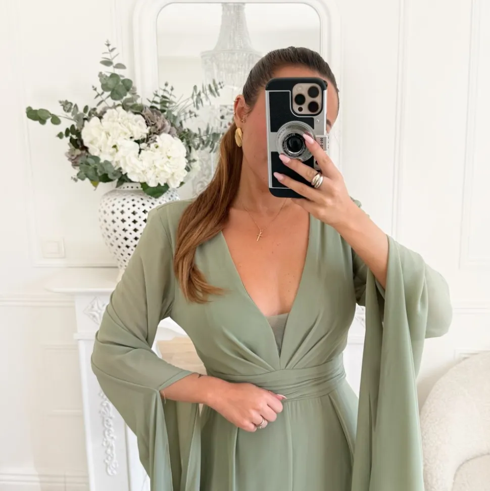 COMBINAISON VERT SAUGE MANCHES CAPE