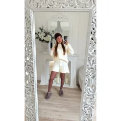 ENSEMBLE MAILLE BEIGE AVEC SHORT FLAVIE