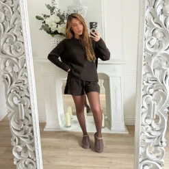 ENSEMBLE MAILLE CHOCO AVEC SHORT