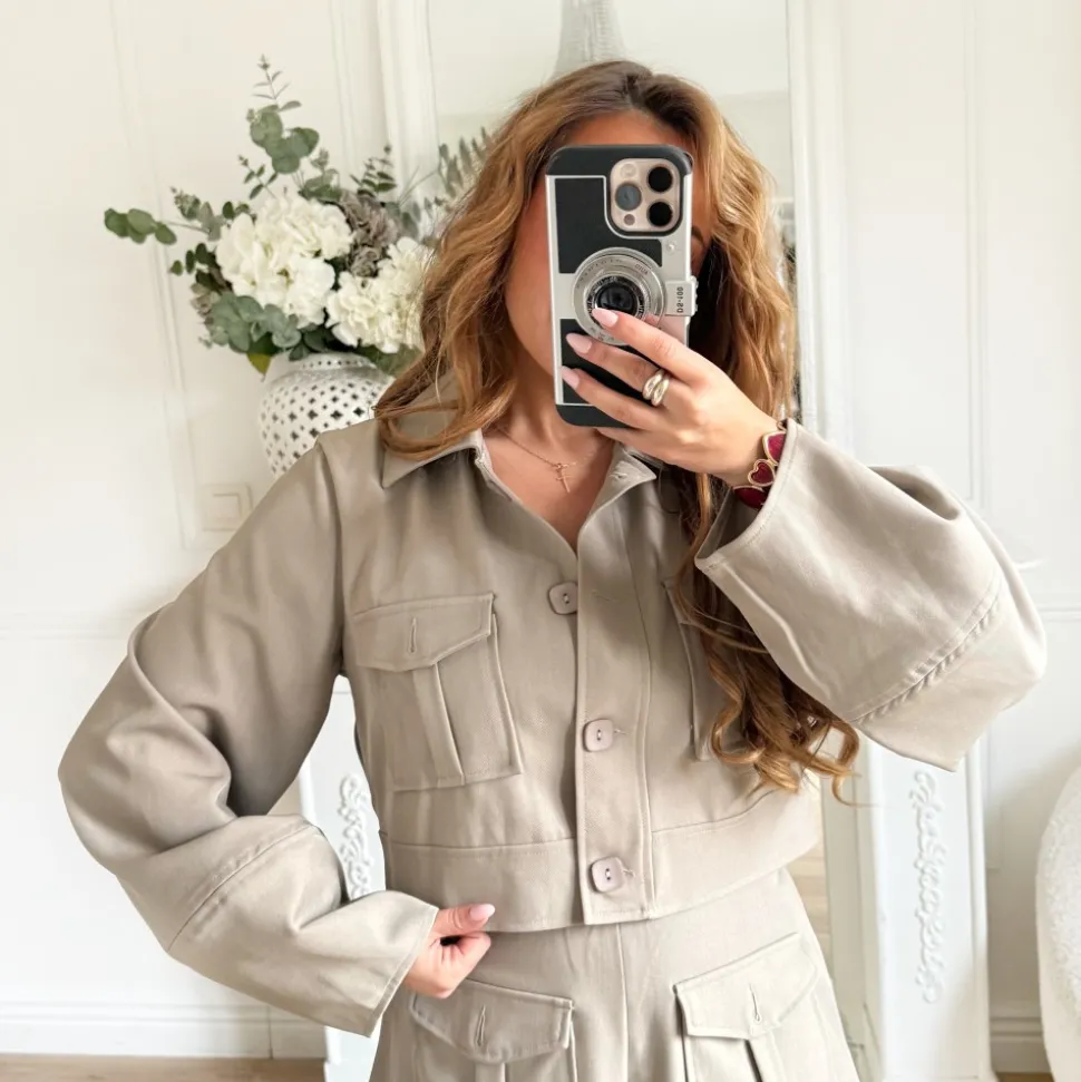 ENSEMBLE BLAZER SHORT TAUPE