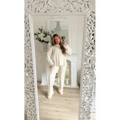 ENSEMBLE EN MAILLE PULL ET PANTALON BEIGE FABIENNE