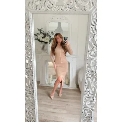 ENSEMBLE GILET ET ROBE CAMEL LINA