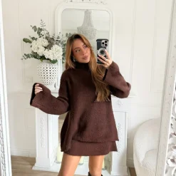 ENSEMBLE PULL ET JUPE CHOCO NINE